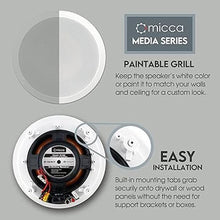 Load image into Gallery viewer, Micca M-8C 2-Way in-Ceiling Round Speaker, 9.4" Cutout Diameter, Whole House Audio, Home Theater, Indoor or Covered Outdoor, 8" Woofer, 1" Tweeter, White, Paintable, Each