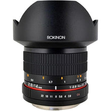 Load image into Gallery viewer, Rokinon FE14M-C 14mm F2.8 Ultra Wide Lens for Canon (Black)