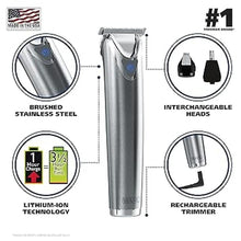 Load image into Gallery viewer, Wahl USA Stainless Steel Lithium-Ion Cordless Beard Trimmer for Men - Rechargeable All in One Men's Beard Trimmer with Rotary Ear & Nose Trimmer, & Detail Trimmer - Model 9818A