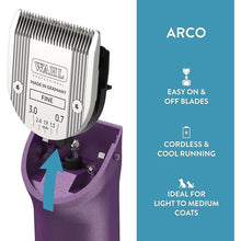 Load image into Gallery viewer, Wahl Professional Animal Arco Pet, Dog, Cat, and Horse Cordless Clipper Kit, Purple (8786-1001)