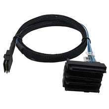 Load image into Gallery viewer, CableDeconn Mini SAS 36 SFF-8087 to (4) SFF-8482 Connectors with SATA Power 1m