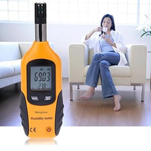 Load image into Gallery viewer, Digital Psychrometer - Handheld Temperature and Humidity Meter Gauge with Dew Point and Wet Bulb Temperature - Battery Included