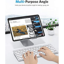 Load image into Gallery viewer, OMOTON Tablet Stand Holder Angle Adjustable, T1 Desktop Aluminum Tablet Dock Cradle Compatible with iPad Air/Mini, iPad 10.2, iPad Pro 11/12.9, Samsung Tab and More UP to 12.9'', Grey
