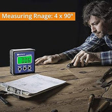 Load image into Gallery viewer, Neoteck Digital Angle Finder LCD Digital Angle Gauge Waterproof Protractor Inclinometer Bevel Box for Helicopter Bevel Angle of Miter Saw Automobile Test and Repair and ect-Blue