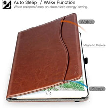 Load image into Gallery viewer, for iPad Pro 12.9 Inch Case 2017/2015 (Old Model,1st & 2nd Generation), Premium PU Leather Business Folio Cover with Auto Wake/Sleep, Document Card Slot, Multiple Viewing Angles,Brown