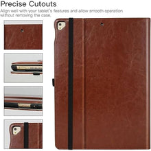Load image into Gallery viewer, for iPad Pro 12.9 Inch Case 2017/2015 (Old Model,1st & 2nd Generation), Premium PU Leather Business Folio Cover with Auto Wake/Sleep, Document Card Slot, Multiple Viewing Angles,Brown