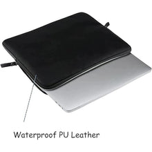 Load image into Gallery viewer, MOSISO Laptop Sleeve Bag 13.3 inch Compatible with MacBook Air/Pro, 13-13.3 inch Notebook, Compatible with MacBook Pro 14 2025-2021 M4 M3 M2 M1, PU Leather Padded Bag Waterproof Case, Black