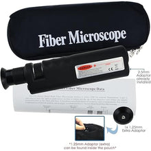 Load image into Gallery viewer, 400x Handheld Fiber Optic Microscope Inspection Tool Portable Microscope Fiber Optic Tools Lighted Pocket Microscope LED Light Coaxial Illumination 2.5mm FC SC ST and 1.25mm LC Adapter