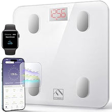 Load image into Gallery viewer, FITINDEX Smart Scale for Body Weight, Bluetooth Body Fat Scale with BMI, Muscle Mass, Body Composition, Digital Bathroom Scale, 400lb - FSA HSA Eligible, White