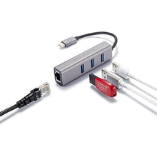 Load image into Gallery viewer, Pepper Jobs Docking Station USB C to Ethernet Adapter, 4-in-1 USB C Hub with 3 USB Ports, USB C Hub Adapter for MacBook Pro/Air, iPhone 15 Pro/Max, Dell XPS, Samsung Galaxy Tab, Chromebook