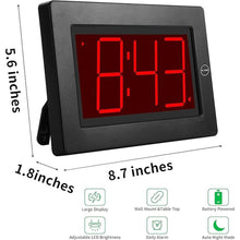 Load image into Gallery viewer, KWANWA Alarm Clock, 8" Large Screen Display, Digital Clock, Battery Operated, Auto Dimmer Mode,Wall Clock&Desk Clock for Bedroom, Office, Living Room, Elderly