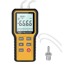 Load image into Gallery viewer, Manometer, Professional Air Pressure Meter, Dual-Port HVAC Digital Manometer Gas Pressure Tester,12 Selectable Units Differential Pressure Gauge, (Included Battery)