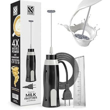Load image into Gallery viewer, K-Brands Corded Electric Milk Frother with Plug in - Handheld Electric Whisk Stirrer Whipper - Foam Maker for Coffee, Latte, Cappuccino, Hot Chocolate – Powerful Drink Mixer