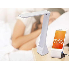 Load image into Gallery viewer, Bostitch Office KT-VLED1810-WHITE Powered Rechargeable Battery LED Desk Lamp, 3 Color Temperatures, Flip Open, White