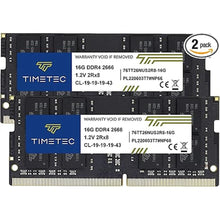 Load image into Gallery viewer, Timetec 32GB KIT(2x16GB) DDR4 2666MHz (DDR4-2666) PC4-21300 (PC4-2666V) Non-ECC Unbuffered 1.2V CL19 2Rx8 Dual Rank 260 Pin SODIMM Laptop Notebook PC Computer Memory RAM Module Upgrade
