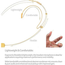 Load image into Gallery viewer, Microphone Headset Headworn Earset Over Ear Hanging Mic for Sennheiser Wireless System Bodypack Transmitter, Ideal for Lectures, Live Performance, Theater, Podcasts – Beige