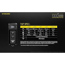 Load image into Gallery viewer, Nitecore TUP 1000 Lumen RCHRGBL Keychain Flashlight Black