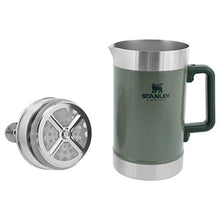 Load image into Gallery viewer, STANLEY Classic Stay-Hot French Press Coffee Maker 48 oz | 5 Minute Brew, 4 Hours Hot | Mesh Filter for Coffee Grounds | Insulated Stainless Steel French Press | BPA-Free | Hammertone Green