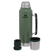 Load image into Gallery viewer, Stanley Classic Legendary Vacuum Bottle 1.5 qt | Wide Mouth with Leakproof Cup Lid | Keep Drinks Hot or Cold | Packable for Travel | Insulated Stainless Steel Thermos | BPA-Free | Hammertone Green