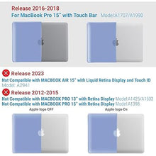 Load image into Gallery viewer, IBENZER Compatible with MacBook Pro 15 Inch Case 2019 2018 2017 2016 A1990 A1707, Plastic Hard Shell Case with Keyboard Cover for Mac Pro 15 Touch Bar, Serenity Blue, T15SRL+1A
