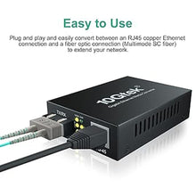 Load image into Gallery viewer, ipolex Gigabit Ethernet Media Converter, Built-in Multi-Mode SC SFP Fiber Module, 1310nm, MMF, Duplex, up to 2-KM, Dual SC Fiber to 10/100/1000Base-TX (UTP/STP/Cat5e/Cat6 RJ45)