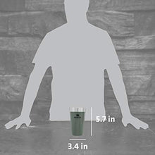 Load image into Gallery viewer, STANLEY Adventure Stacking Beer Pint Glass 16oz | Stackable Drinking Cup for Cold Beverages | Dishwasher Safe | Insulated Stainless Steel Tumbler | BPA-Free | Hammertone Green