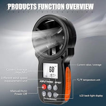 Load image into Gallery viewer, Anemometer Handheld, AP-007 Anemometers Wind Speed Meter for HVAC with Wind Speed, Temperature??/?? and Backlit Air Flow Meter for Shooting, Surfing, HVAC Duct