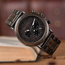 Load image into Gallery viewer, 2win Engraved Wooden Watch for Boyfriend My Man Fiancé Husband Customized Personalized Wood Watches for Men Birthday Anniversary Personalized Watch
