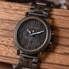 Load image into Gallery viewer, 2win Engraved Wooden Watch for Boyfriend My Man Fiancé Husband Customized Personalized Wood Watches for Men Birthday Anniversary Personalized Watch