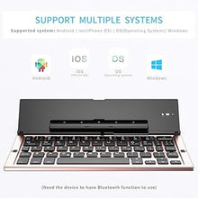 Load image into Gallery viewer, Geyes Bluetooth Keyboard Foldable Portable Folding Travel Keyboard for iPhone 15 Pro Plus/Xs/max/x/14/13 /12/11 /iPad/iPad Mini 4, Samsung Android Tablet Smart Phone (Rose Gold)