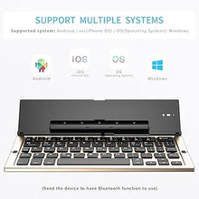 Load image into Gallery viewer, Geyes Folding Bluetooth Keyboard, Wireless Foldable Keyboard with Portable Pocket Size, Aluminum Alloy Housing, Carrying Pouch, for iPad, iPhone, and More Tablets, and Smartphones(Gold)