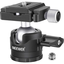 Load image into Gallery viewer, NEEWER 28mm Low Profile Tripod Ball Joint 360° Pan Rotation with 1/4" Arca Type Quick Release Plate and Spirit Level for Tripods, Monopods, Max Load: 6.6LB/5kg