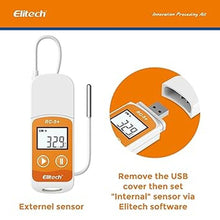 Load image into Gallery viewer, Elitech RC-5+ TE Digital PDF USB Temperature Data Logger Reusable Recorder Refrigerator Thermometer 32000 Points High Accuracy (Extra External Sensor)