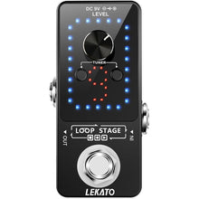 Load image into Gallery viewer, LEKATO Looper Guitar Pedal Guitar Loop Pedal Tuner Pedal 9 Loops 40 Minutes Record Time Unlimited Overdubs for Electric Guitar Bass (Black)