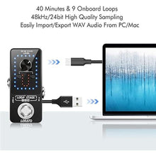 Load image into Gallery viewer, LEKATO Looper Guitar Pedal Guitar Loop Pedal Tuner Pedal 9 Loops 40 Minutes Record Time Unlimited Overdubs for Electric Guitar Bass (Black)
