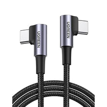 Load image into Gallery viewer, UGREEN Right Angle USB C to USB C Cable, 60W USB C Fast Charging Cable 90 Degree Compatible with iPhone 16/16 Plus/16 Pro/15, MacBook Pro, iPad Pro, Samsung Galaxy S24/S23, Google Pixel 8/7, 6.6FT
