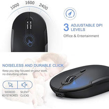 Load image into Gallery viewer, Wireless Keyboard and Mouse, Vssoplor 2.4GHz Rechargeable Compact Quiet Full-Size Keyboard and Mouse Combo with Nano USB Receiver for Windows, Laptop, PC, Notebook-Black