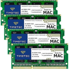 Load image into Gallery viewer, Timetec 16GB KIT(4x4GB) Compatible for Apple DDR3 1333MHz PC3-10600 CL9 for iMac (Mid 2010 27 inch, Mid 2011 21.5/27 inch) SODIMM Memory Module MAC RAM Upgrade for iMac 11,3 / iMac 12,1 / iMac 12, 2