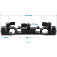 Load image into Gallery viewer, CAMVATE 15mm & 19mm Dual-Port Rod Clamp with M6 Rosette Mount for Shoulder Rig - 2310