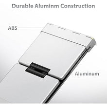 Load image into Gallery viewer, iClever Foldable Keyboard, BK08 Foldable Bluetooth Keyboard with Touchpad, Aluminum Build, USB-C Charge, Equipped with Stand Holder and Carrying Bag, Portable for Laptop, iPad, iPhone, Silver