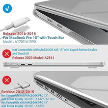 Load image into Gallery viewer, IBENZER Compatible with MacBook Pro 15 Inch Case 2019 2018 2017 2016 A1990 A1707, Plastic Hard Shell Case with Keyboard Cover for Mac Pro 15 Touch Bar, Crystal Clear, T15CYCL+1B