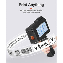 Load image into Gallery viewer, v4ink BENTSAI Handheld Inkjet Printer BT-HH6105B2 Portable TIJ Handheld Printer with 12.7mm Print Height for Batch Number Date Logo QR Code Barcode Picture Printing on Any Surfaces
