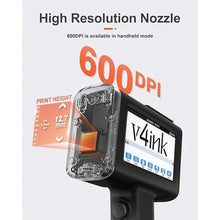 Load image into Gallery viewer, v4ink BENTSAI Handheld Inkjet Printer BT-HH6105B2 Portable TIJ Handheld Printer with 12.7mm Print Height for Batch Number Date Logo QR Code Barcode Picture Printing on Any Surfaces