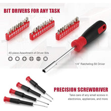 Load image into Gallery viewer, Eastvolt 128-Piece Home Repair Tool Set, Tool Sets for Homeowners, General Household Hand Tool Set with Storage Toolbox, EVHT12801, Black + Red (ASK01)