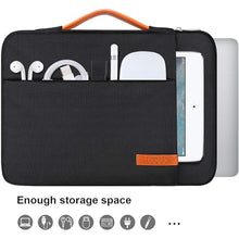 Load image into Gallery viewer, Lacdo 360° Protective Laptop Sleeve Case for 14 inch New MacBook Pro M4/M3/M2/M1 Chips Pro Max A3112 A3401 A3185 A2918 A2992 A2779 2024-2021 | 13.8" Surface Laptop 7th Copilot+PC Computer Bag, Black