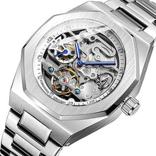 Load image into Gallery viewer, FANMIS Classic Mens Skeleton Automatic Mechanical Watches Luxury Carving Flower Craft Watch with Stainless Steel Waterproof Bracelet Wrist Watch