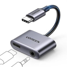 Load image into Gallery viewer, UGREEN USB C to 3.5mm Headphone and Charger Adapter 2 in 1 Type C to Aux Audio Jack with PD 60W Fast Charging Dongle for Headphone Earbud Compatible with Samsung S25 Ultra iPad Pro Switch 2