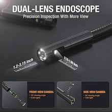Load image into Gallery viewer, Teslong Inspection Camera, Dual Lens Borescope Camera with Light, NTS300 5" IPS Industrial Endoscope, 1080P Waterproof Flexible Mechanic Fiber Optic Snake Scope Cam for Wall Automotive Engine (3.3FT)
