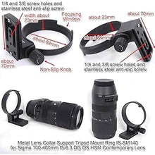 Load image into Gallery viewer, iShoot Tripod Mount Ring, Lens Collar Support Compatible with Sigma 100-400mm f/5-6.3 DG OS HSM Contemporary Lens (EF/F Mount), Bottom is ARCA Quick Release Plate for ARCA-Swiss Fit Tripod Ball Head