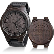 Load image into Gallery viewer, Fodiyaer Engraved Wood Watch for Men Boyfriend Husband Him As Personalized Anniversary Christmas Birthday Father Day Wooden Gifts Idea